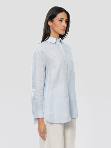 Light Blue Oversize Linen Shirt