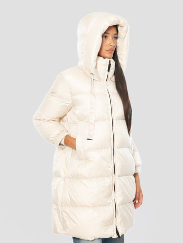 Midi Padded Hooded Jacket Vanilla