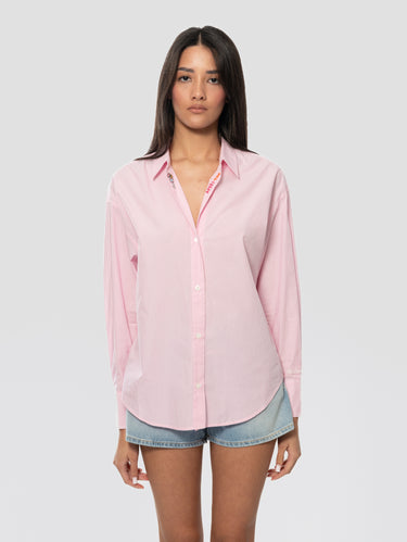 MC2 SAINT BARTH-Camicia con Ricami a Righe Rosa/Bianco-TRYME Shop