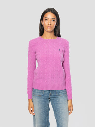 RALPH LAUREN-Maglia a Trecce in Misto Cashmere Cardo-TRYME Shop