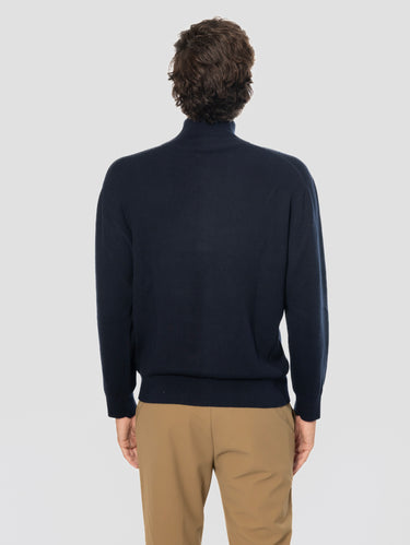 Blue Cotton and Cashmere Blend Cardigan