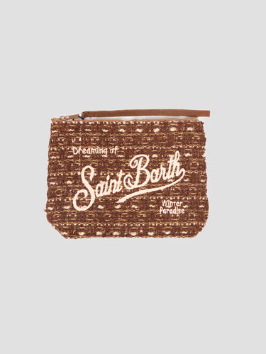MC2 SAINT BARTH-Pochette Aline Tweed Marrone-TRYME Shop