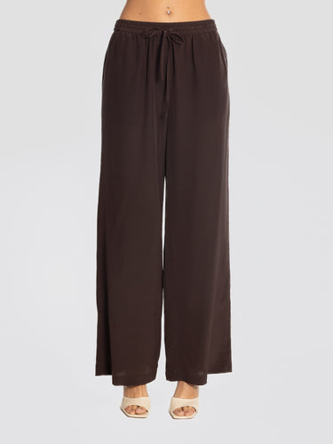 P.A.R.O.S.H.-Pantaloni in Crepe de Chine in Seta Testa di Moro-TRYME Shop