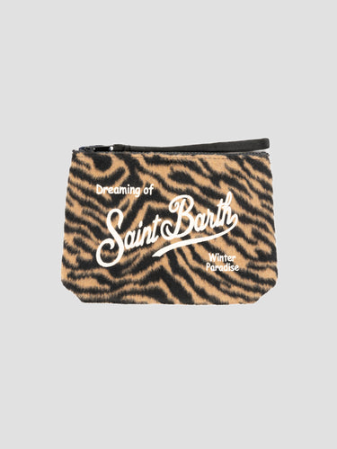 MC2 SAINT BARTH-Pochette Aline in Feltro Zebrato Beige-TRYME Shop
