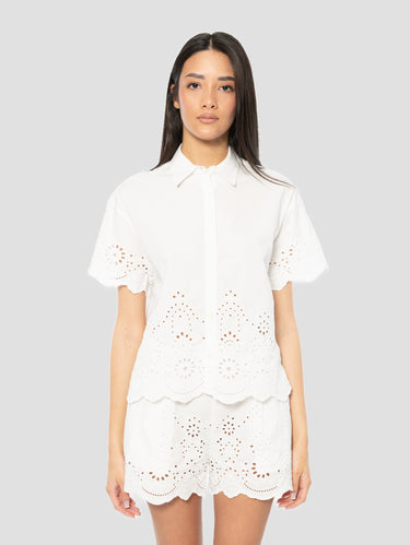MC2 SAINT BARTH-Camicia con Ricamo Sangallo Bianco-TRYME Shop