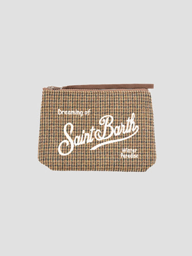 MC2 SAINT BARTH-Pochette Aline Pied De Poule Marrone-TRYME Shop