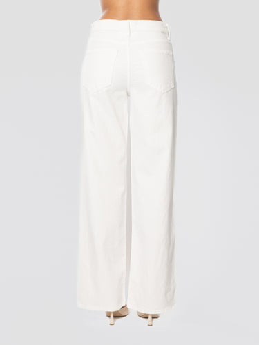 High-Waisted Jeans with Wide Leg White