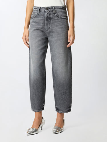 PINKO-Jeans Balloon Fit con Gamba a Palloncino Grigio-TRYME Shop