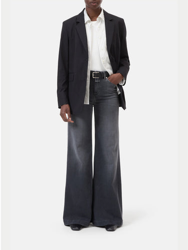 CLOSED-Denim Gamba a Palazzo Grigio Scuro-TRYME Shop