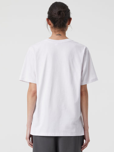 T-Shirt mit Logo-Stickerei Weiß