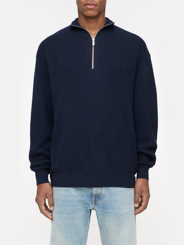 CLOSED-Maglia con Mezza Zip Blu-TRYME Shop