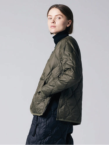 TAION-Piumino Leggero con Scollo a V Verde-TRYME Shop