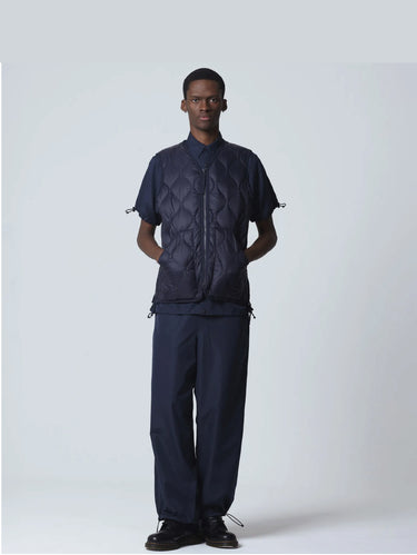 Gilet Leggero con Trapuntatura a Onde Navy