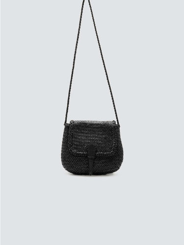 DRAGON DIFFUSION-Borsetta a Tracolla in Pelle Intrecciata Mini City Nero-TRYME Shop