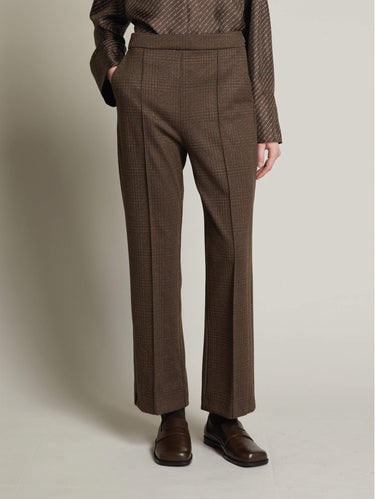 MAX MARA MM-Pantaloni in Principe di Galles Cropped alla Caviglia Testa Moro-TRYME Shop