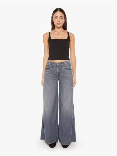 MOTHER-Jeans Palazzo con Vita Alta Grigio-TRYME Shop
