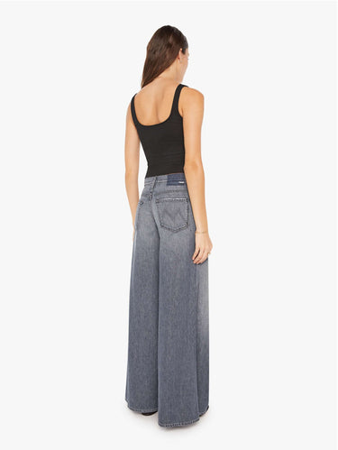 Jeans Palazzo con Vita Alta Grigio