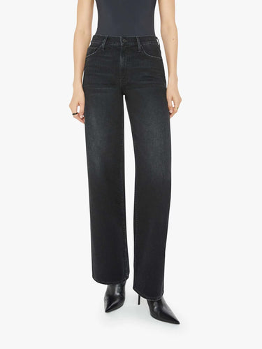 MOTHER-Jeans Vita Alta con Gamba Larga Nero-TRYME Shop