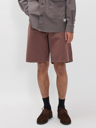 NORSE PROJECTS-Shorts Relaxed in Twill di Cotone Marrone-TRYME Shop