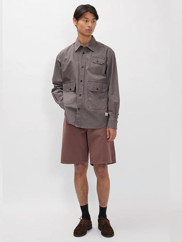 Brown Relaxed Cotton Twill Shorts