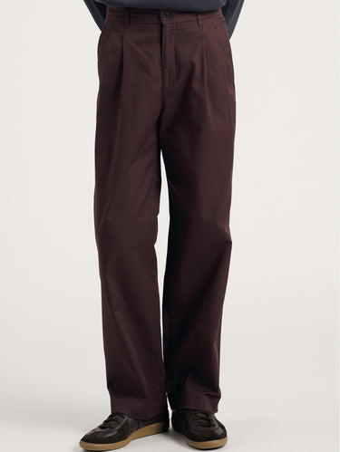 NORSE PROJECTS-Pantaloni in Twill con Due Pinces Marrone-TRYME Shop