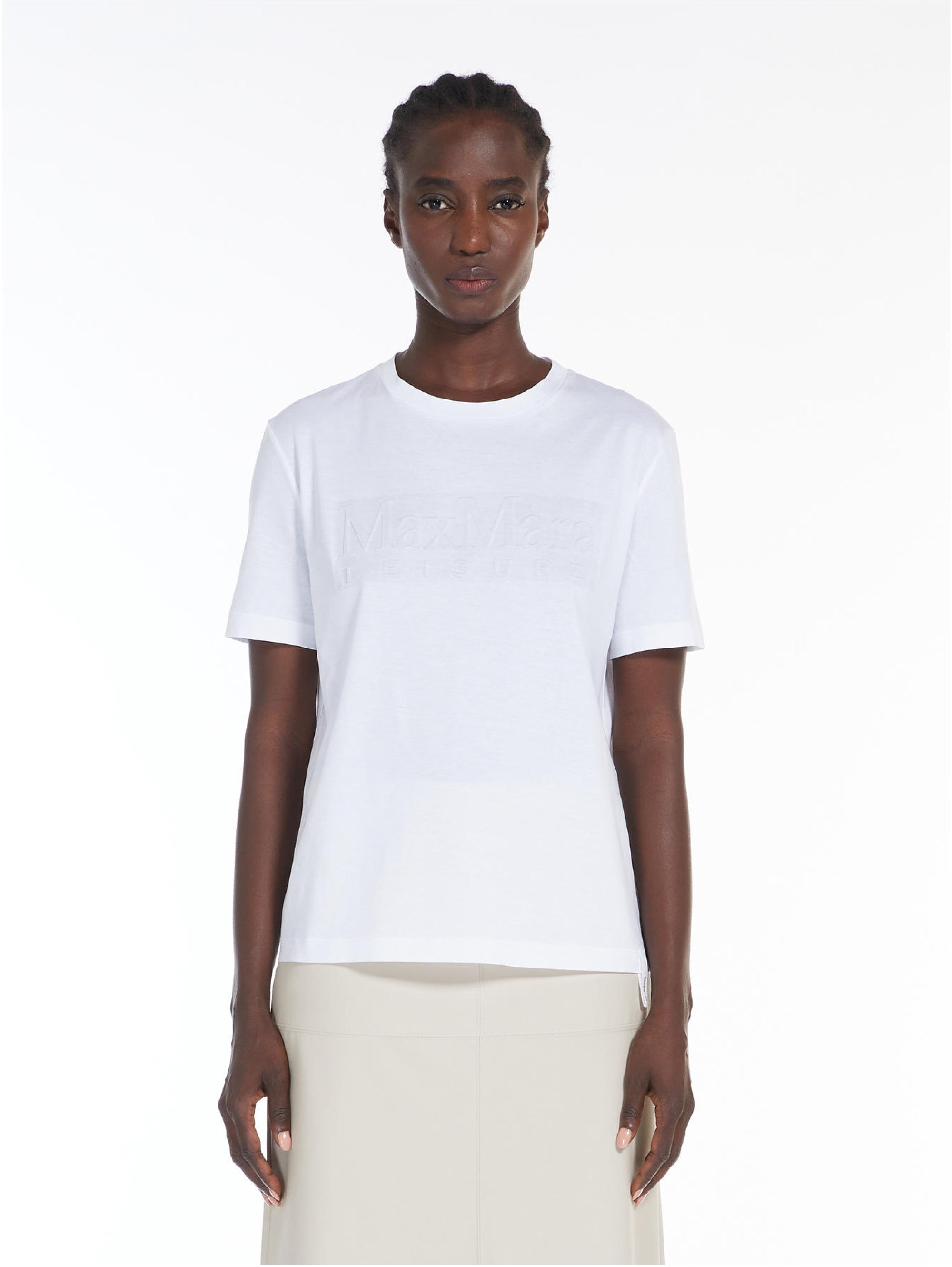 MARINE SERRE MOON PRINTED CREW NECK - Maglietta a manica lunga - optical white/bianco MARINE SERRE MOON PRINTED CREW NECK - Maglietta a manica lunga - optical white/bianco