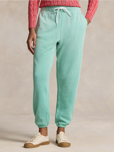 RALPH LAUREN-Pantaloni in Felpa Loopback Verde Celadon-TRYME Shop
