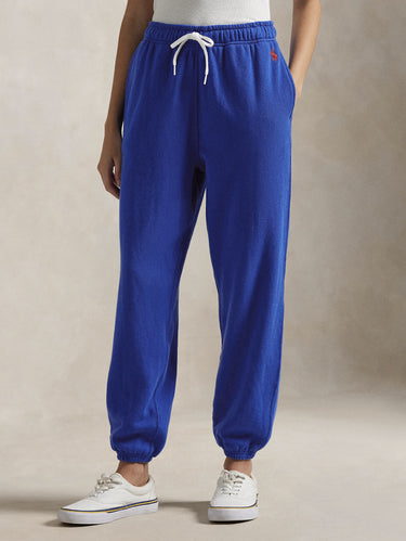 RALPH LAUREN-Pantaloni in Felpa Loopback Blu Saturno-TRYME Shop