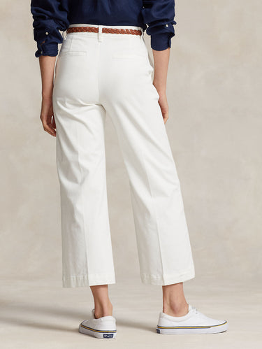 Korte Katoenen Twill Broek Wit