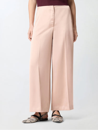 PINKO-Pantaloni in Satin Rosa-TRYME Shop
