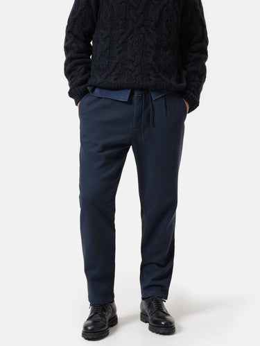 CLOSED-Pantaloni con Coulisse in Raso di Cotone Blu-TRYME Shop