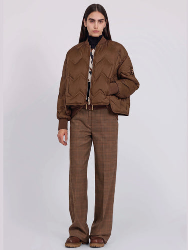 ERMANNO FIRENZE-Bomber in Nylon con Piuma D'oca Cacao-TRYME Shop