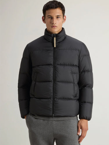 WOOLRICH-Piumino Corto in Microfibra Cloud Nero-TRYME Shop