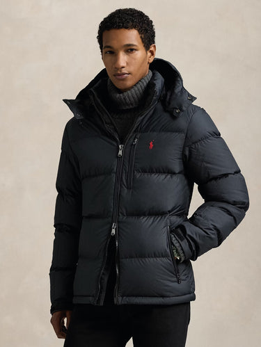 RALPH LAUREN-Giacca in Ripstop Idrorepellente con Cappuccio Nero-TRYME Shop