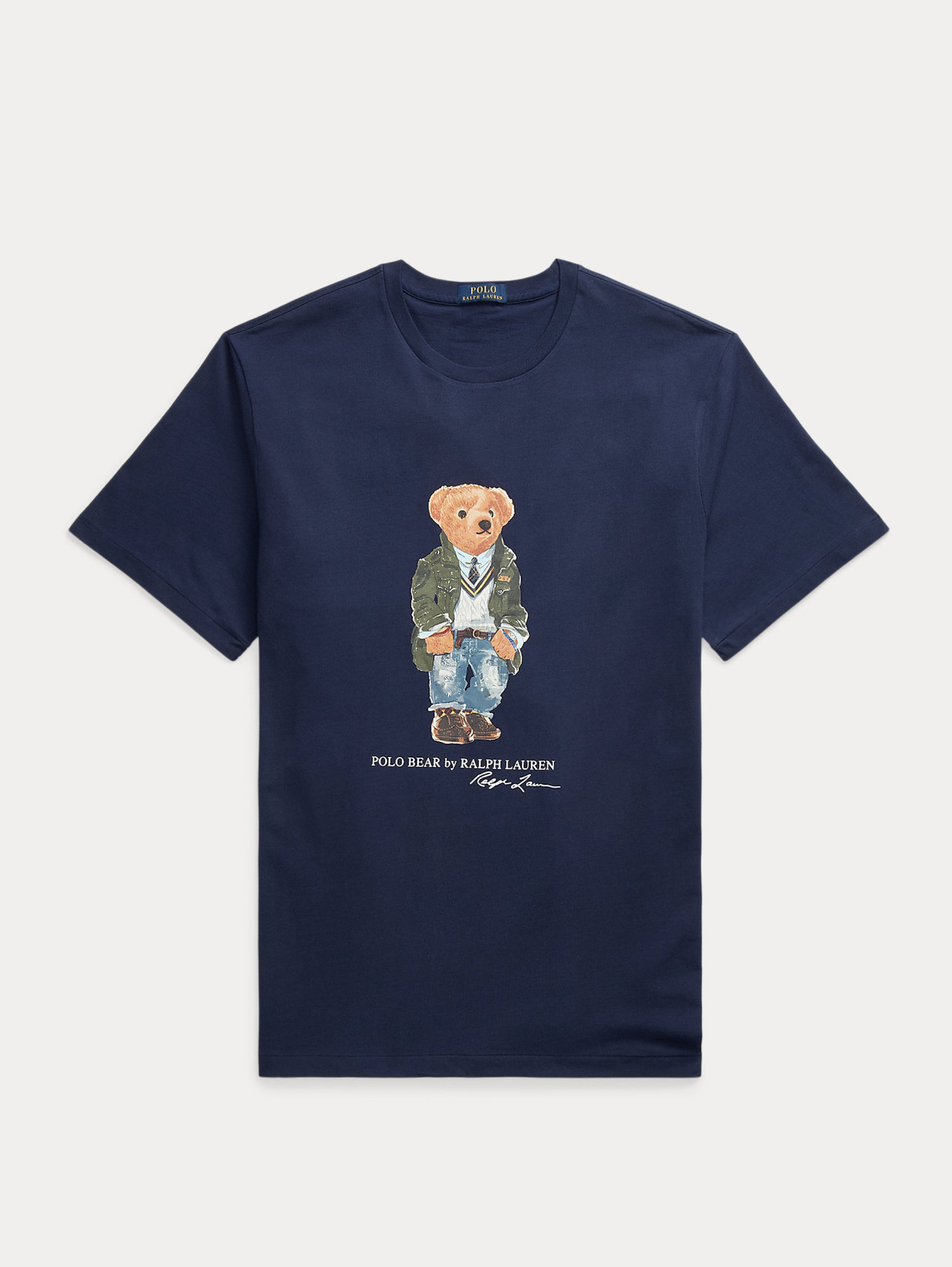RALPH LAUREN T-shirt con Stampa Polo Bear Blu Navy – TRYME Shop