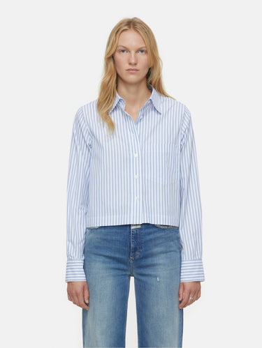 CLOSED-Camicia con Taschino in Cotone a Righe Blu-TRYME Shop