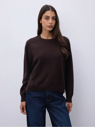 NOTSHY-Maglia Girocollo Cropped Gaston in Cashmere Marrone-TRYME Shop