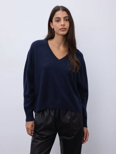 NOTSHY-Maglia in Cshmere Lucien con Scollo a V Blu-TRYME Shop