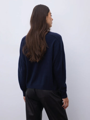 Maglia in Cshmere Lucien con Scollo a V Blu