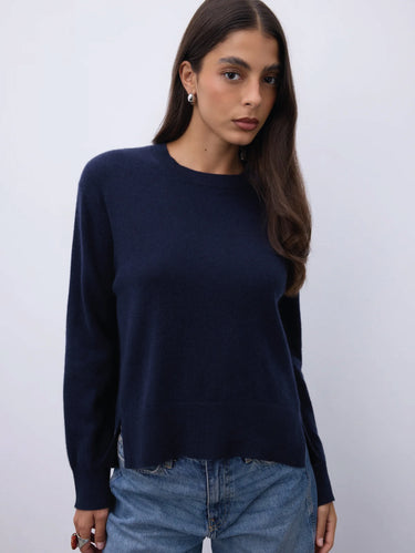 NOTSHY-Maglia in Cashmere con Spacchi Priska Blu-TRYME Shop