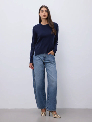 Maglia in Cashmere con Spacchi Priska Blu
