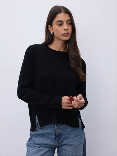 NOTSHY-Maglia in Cashmere con Spacchi Priska Nero-TRYME Shop