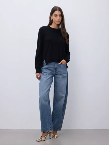 Maglia in Cashmere con Spacchi Priska Nero