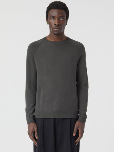 CLOSED-Maglia in Lana Merino con Manica Raglan Asfalto-TRYME Shop