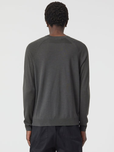 Maglia in Lana Merino con Manica Raglan Asfalto