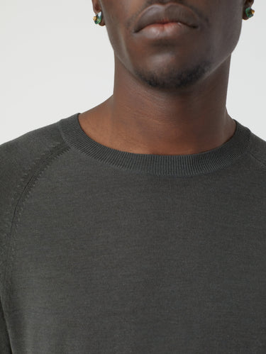 Maglia in Lana Merino con Manica Raglan Asfalto