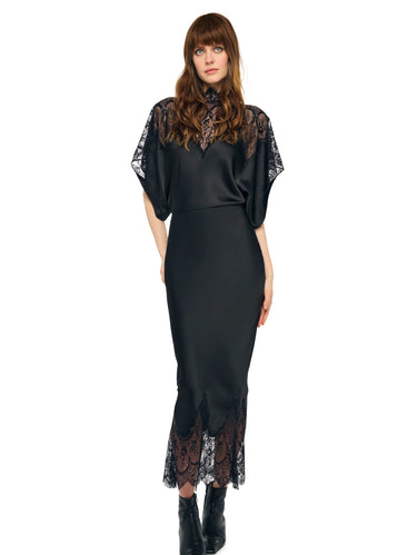 Abito con Pizzo Reverse Obie Nero