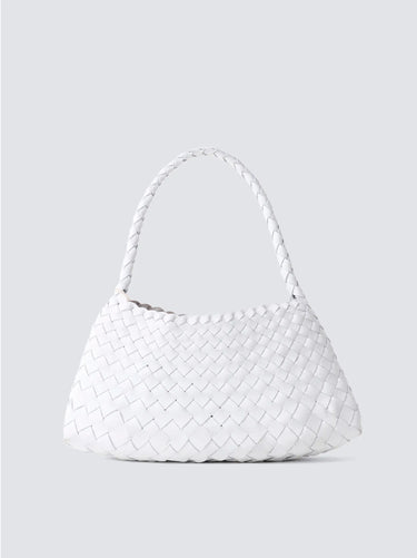 DRAGON DIFFUSION-Borsa Baguette in Pelle Intrecciata Rosanna Bianco-TRYME Shop