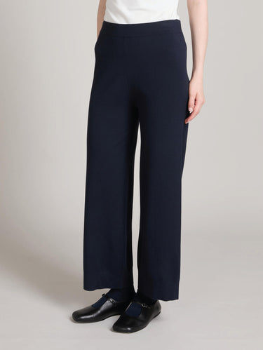 MAX MARA MM-Pantaloni Linea Dritta in Maglia Blu-TRYME Shop