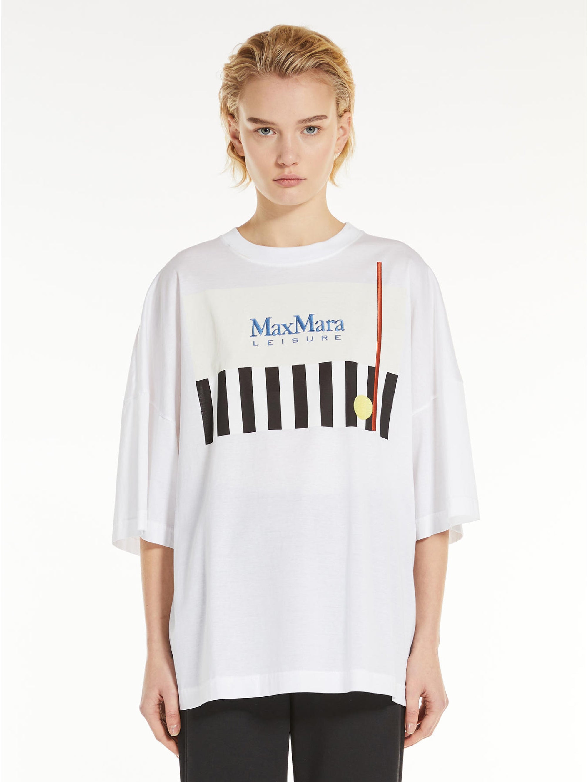 MAX MARA LEISURE - White Oversized Crew Neck T-shirt – TRYME